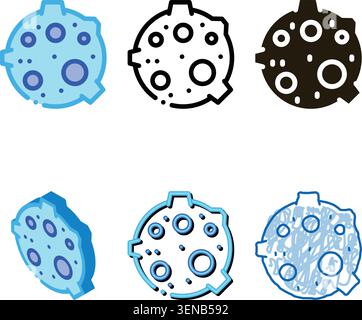 Moon designs With Craters Icon Vector. Outline Moon With Craters Sign. Isolated Contour Symbol Stock Vector