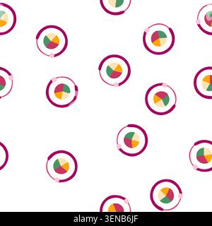 pattern stylized pie chart indicating data distribution and segmented progress bar tracking completion, representing business analysis, statistics, an Stock Vector