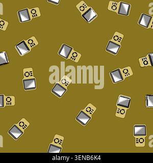 seamless pattern mechanic car diagnostic scanner cartoon. obd automotive, auto tool, engine scan mechanic car diagnostic scanner sign vector Stock Vector