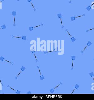 pattern heavy snow shovel cartoon. ing outline, people fall, farm garden heavy snow shovel sign. seamless vector illustration Stock Vector