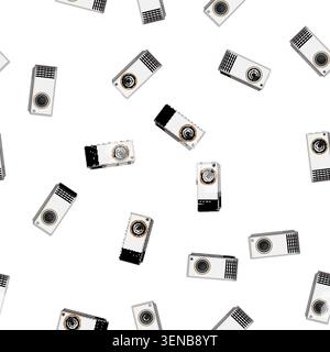 pattern equipment projector video cartoon. projection conference, business digital equipment projector video sign vector Stock Vector
