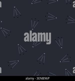 pattern vintage tripod camera cartoon. black isometric, movie phone, film back vintage tripod camera sign. seamless vector illustration Stock Vector