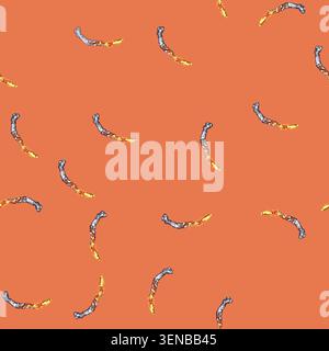 seamless pattern space rocket launch smoke cartoon. stastronaut stream, spaceship contrail, startup bomb space rocket launch smoke sign vector Stock Vector