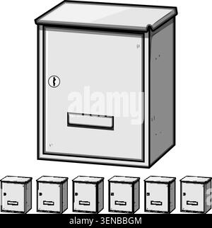 Wall mounted letter box providing secure delivery and collection of documents, mail, letters, and parcel items, symbolizing communication, postage, an Stock Vector