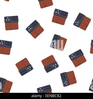 pattern mig welding machine cartoon. tig stick, plasma flux, electrode torch mig welding machine sign. seamless symbol vector illustration Stock Vector