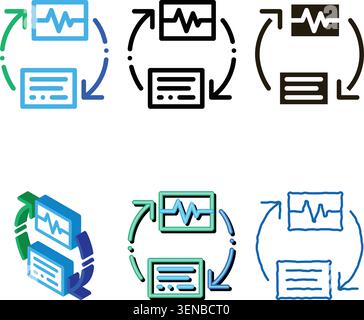 Wireless Diagnostics Voice Control Icon Vector set Thin Line. Contour Stock Vector