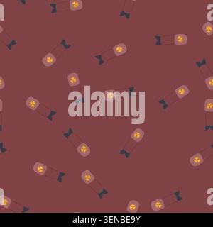 pattern radiation atomic bomb cartoon. uranium detonation, fallout hiroshima, nagasaki manhattan radiation atomic bomb sign. seamless vector illustrat Stock Vector
