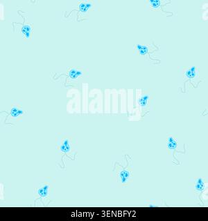 pattern protozoa parasite cartoon. helminth nematode, tapeworm fluke, roundworm flatworm protozoa parasite sign. seamless vector illustration Stock Vector
