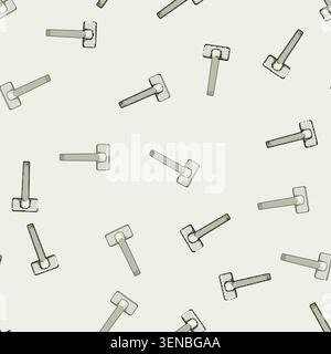 seamless pattern Modern metallic window handle providing practical function for opening and closing windows, enhancing home security and ventilation i Stock Vector