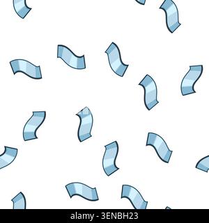 pattern Wavy transparent blue panel on white background suggesting flexible display technology and futuristic user interfaces, clean modern design wit Stock Vector