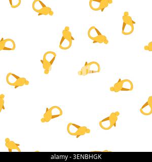 pattern claw clasp jewelry cartoon. buckle jewellery, bag snap, chain lobster claw clasp jewelry sign. seamless symbol vector illustration Stock Vector