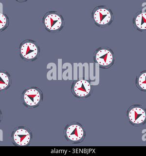 pattern map nautical compass cartoon. ship captain, sailor ocean, maritime explore map nautical compass sign. seamless vector illustration Stock Vector