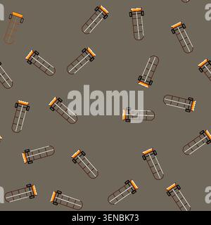 seamless pattern transport hand cart cartoon. mobility equipment, ling distribution, supply inventory transport hand cart sign vector Stock Vector