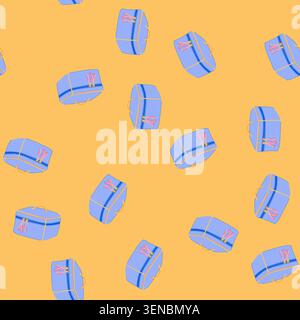 pattern zipper cosmetic pouch cartoon. mockup toiletry, fashion bag zipper cosmetic pouch sign. seamless vector illustration Stock Vector