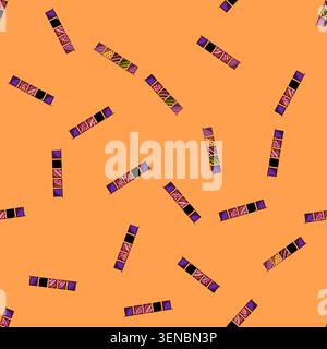 seamless pattern spooky halloween garland cartoon. festive autumn, eerie haunted, ghostly witchy spooky halloween garland sign vector Stock Vector