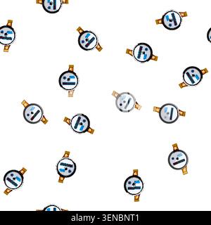 pattern smart water meter cartoon. residential commercial, industrial leak, detection monitoring smart water meter sign vector Stock Vector