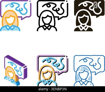 Incoherent Speech Icon Vector. Outline Incoherent concepts Speech Sign. Isolated Contour Symbol Stock Vector