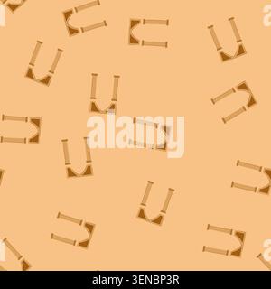 pattern ancient architectural archway with strong columns and an elegant arch creating a passage or entrance, rendered in a simple, illustrative style Stock Vector