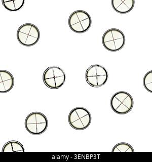 pattern sight scope sniper cartoon. crosshair gun, view shot, weapon cross sight scope sniper sign vector Stock Vector