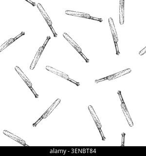 seamless pattern handle knife engraved silver hand drawn. custom personalized, gift craftsmanship, unique collector handle knife engraved silver black Stock Vector
