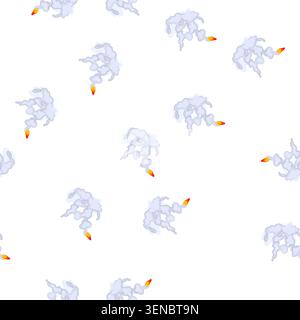 pattern exhaust rocket smoke trail cartoon. plume trajectory, boost energy, thrust science exhaust rocket smoke trail sign. seamless symbol vector ill Stock Vector