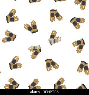 pattern metal gloves welding cartoon. man worker, industry iron, safety factory metal gloves welding sign. seamless symbol vector illustration Stock Vector