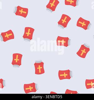 pattern funeral urn ashes cartoon. burial service, cremation death, dead cemetery funeral urn ashes sign. seamless vector illustration Stock Vector