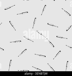 seamless pattern Lockpick tool with a wavy tip and flat handle isolated on a crisp white background, illustrating concepts of security bypassing, unau Stock Vector