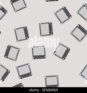 seamless pattern amp guitar amplifier cartoon. amp guitar amplifier sign vector Stock Vector