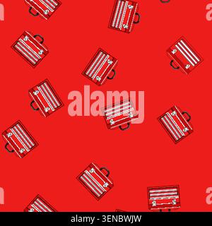 seamless pattern wrench toolbox repair cartoon. wrench toolbox repair sign vector Stock Vector