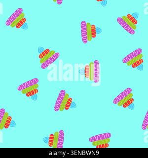 pattern color pyramid toy cartoon. wooden box, block car, bear preschool color pyramid toy sign. seamless vector illustration Stock Vector
