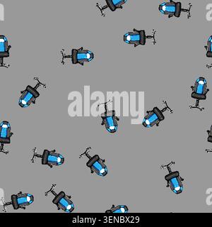 seamless pattern entertainment game chair cartoon. desk video, screen neon, modern esport entertainment game chair sign vector Stock Vector
