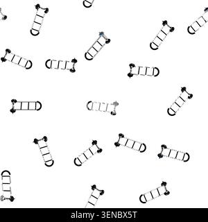 pattern mobility hand cart cartoon. equipment ling, distribution supply, inventory organization mobility hand cart sign vector Stock Vector