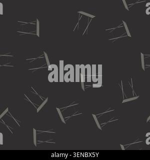 seamless pattern outdoor folding table cartoon. outdoor folding table sign vector Stock Vector