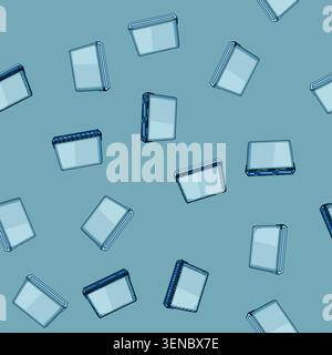 seamless pattern Empty plastic storage box with a transparent lid, useful for organizing household goods, preserving edibles, or storing various objec Stock Vector