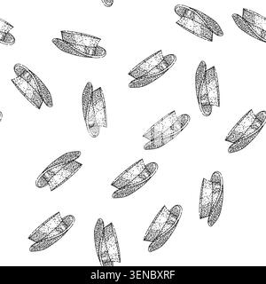 seamless pattern formal top hat hand drawn. classic vintage, gentleman costume, theater victorian formal top hat black sketch illustration Stock Vector