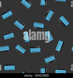 seamless pattern bulk coal wagon cartoon. shipment supply, energy resource, infrastructure logistics bulk coal wagon sign vector Stock Vector
