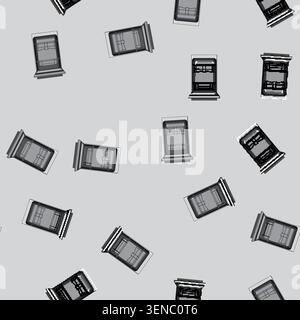 seamless pattern plate dishwasher kitchen cartoon. wash open, machine appliance plate dishwasher kitchen sign vector Stock Vector