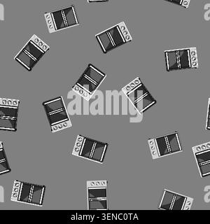 seamless pattern apartment oven kitchen cartoon. decor floor, interior modern apartment oven kitchen sign vector Stock Vector