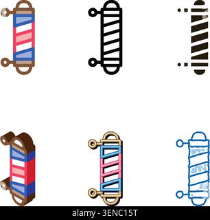 edition Barber Exterior Detail Icon Vector. Outline Barber Exterior Detail Sign. Isolated Contour Symbol Stock Vector