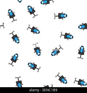 pattern entertainment game chair cartoon. desk video, screen neon, modern esport entertainment game chair sign vector Stock Vector