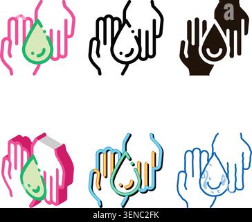 Hands And edition Drop Moisturizer Vector Thin Line Icon. Organic Cosmetic Moisturizer Cream, Natural Component Linear Pictogram. Eco-friendly, Cruelt Stock Vector