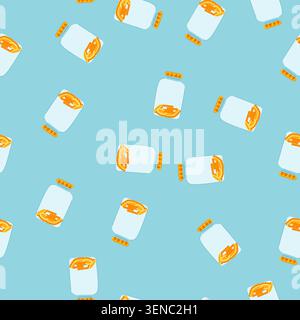 pattern bank coin jar cartoon. bottle glass, cash moneybox, hand business bank coin jar sign. seamless vector illustration Stock Vector