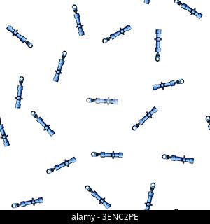 pattern Hydraulic cylinder device featuring a piston rod extending from a central body, integral for applying powerful linear force in industrial lift Stock Vector