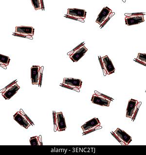 pattern Electrical voltage tester tool measuring power current, detecting faults, ensuring safety, and performing diagnostic checks on circuits and wi Stock Vector