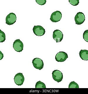 pattern Illustration portraying a green bottle cap from a top down perspective, featuring a slightly irregular shape and small bumps around the rim, s Stock Vector