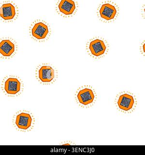 pattern transistor microchip cartoon. nanotechnology electronics, innovation digital, power microprocessor transistor microchip sign. seamless symbol Stock Vector