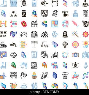 Large collection of diverse icons illustrating concepts from business, medicine, technology, lifestyle, and other important aspects of contemporary li Stock Vector