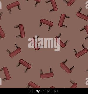 seamless pattern modern bench bedroom cartoon. modern bench bedroom sign vector Stock Vector