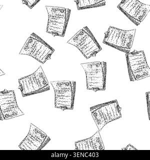seamless pattern conditions contract hand drawn. obligation clause, party negotiation, breach enforceability conditions contract black sketch illustra Stock Vector